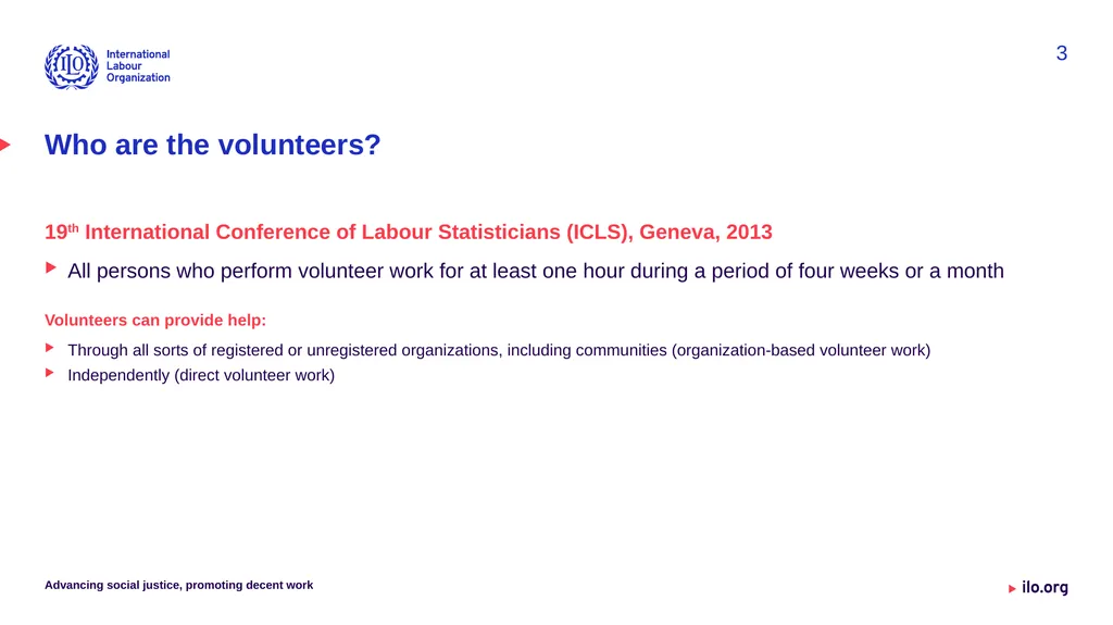 Volunteer work statistics Measurement - slide 3 of 10
