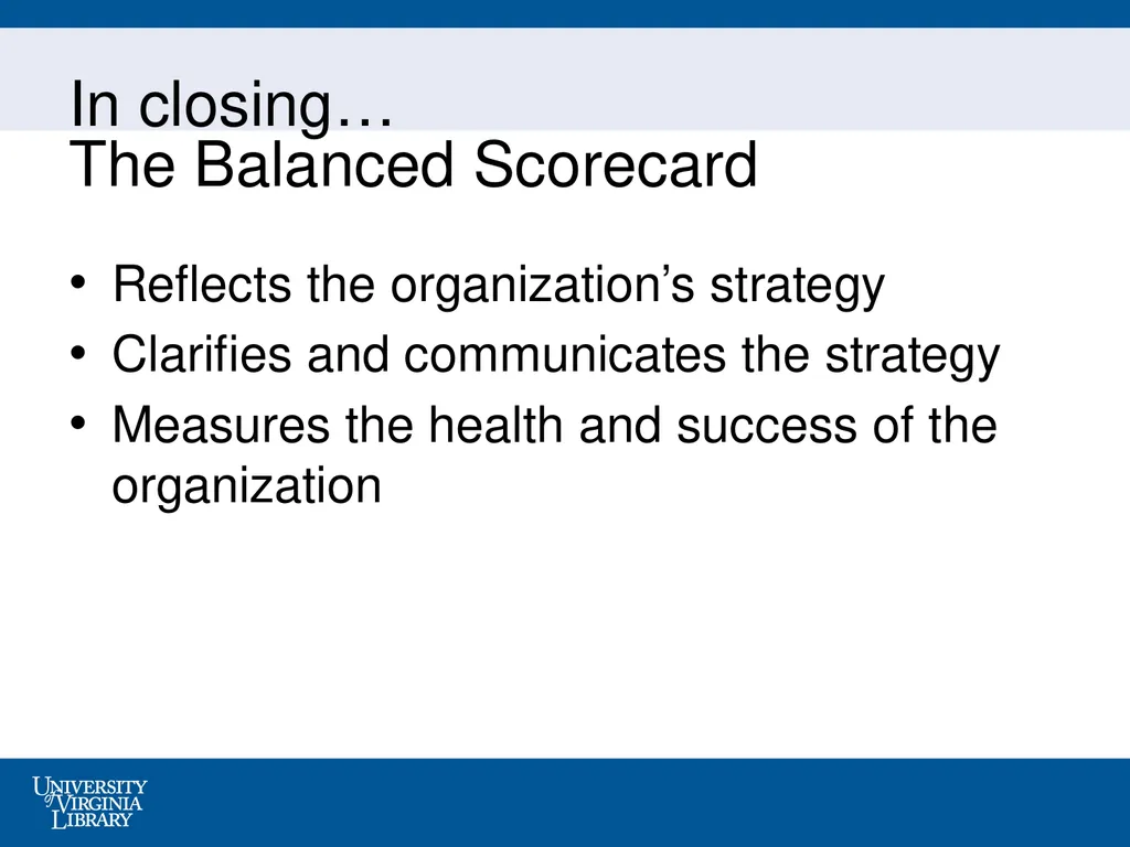 . The Balanced Scorecard and MIS— Strategy - slide 26 of 26