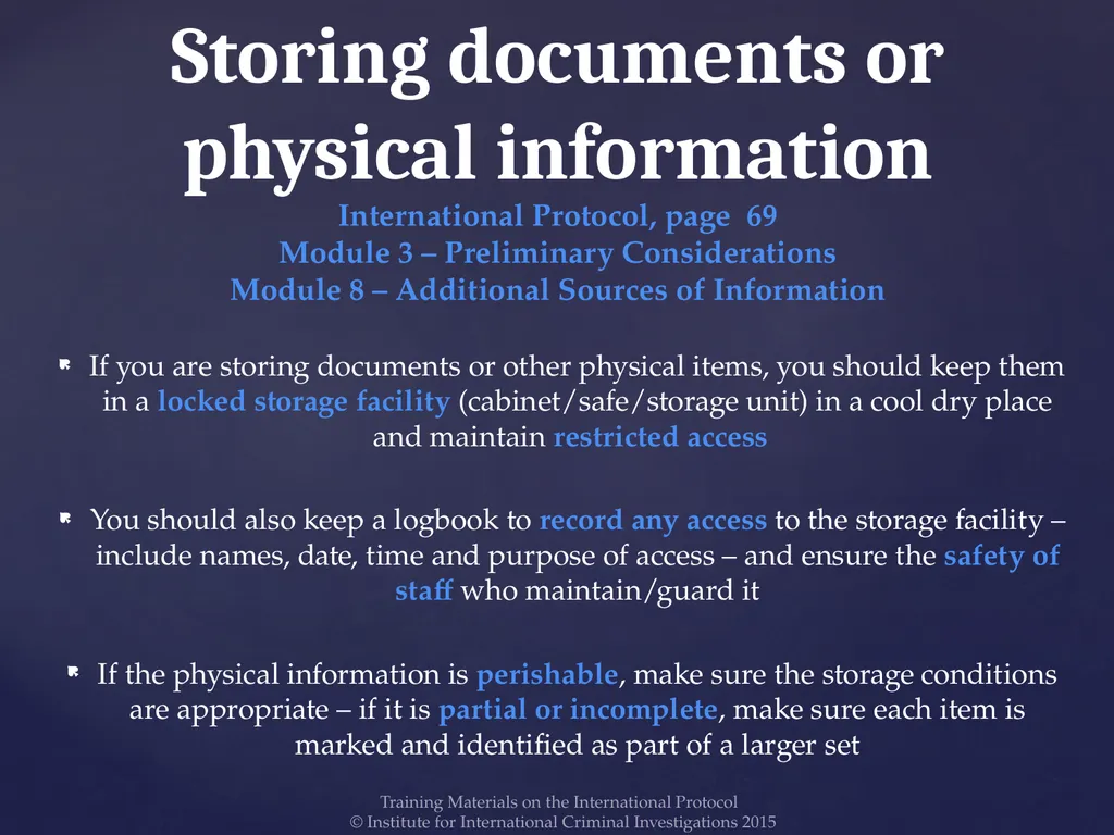 Module 9 – Storing Information Training Materials - slide 6 of 13