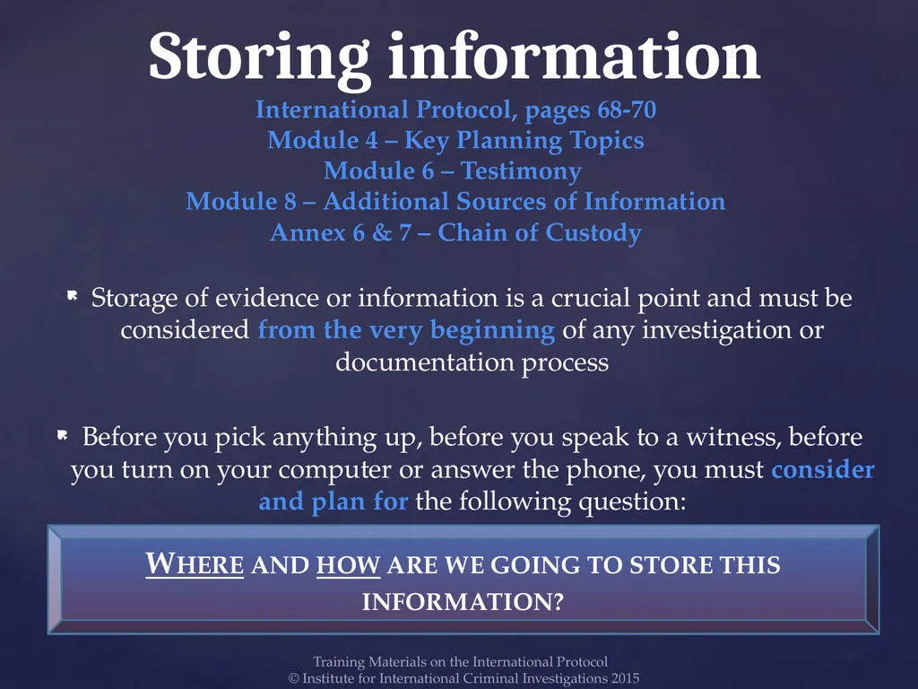 Module 9 – Storing Information Training Materials - slide 2 of 13