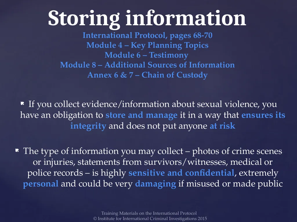 Module 9 – Storing Information Training Materials - slide 3 of 13