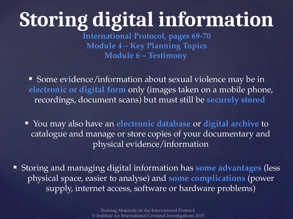 Module 9 – Storing Information Training Materials - slide 8 of 13