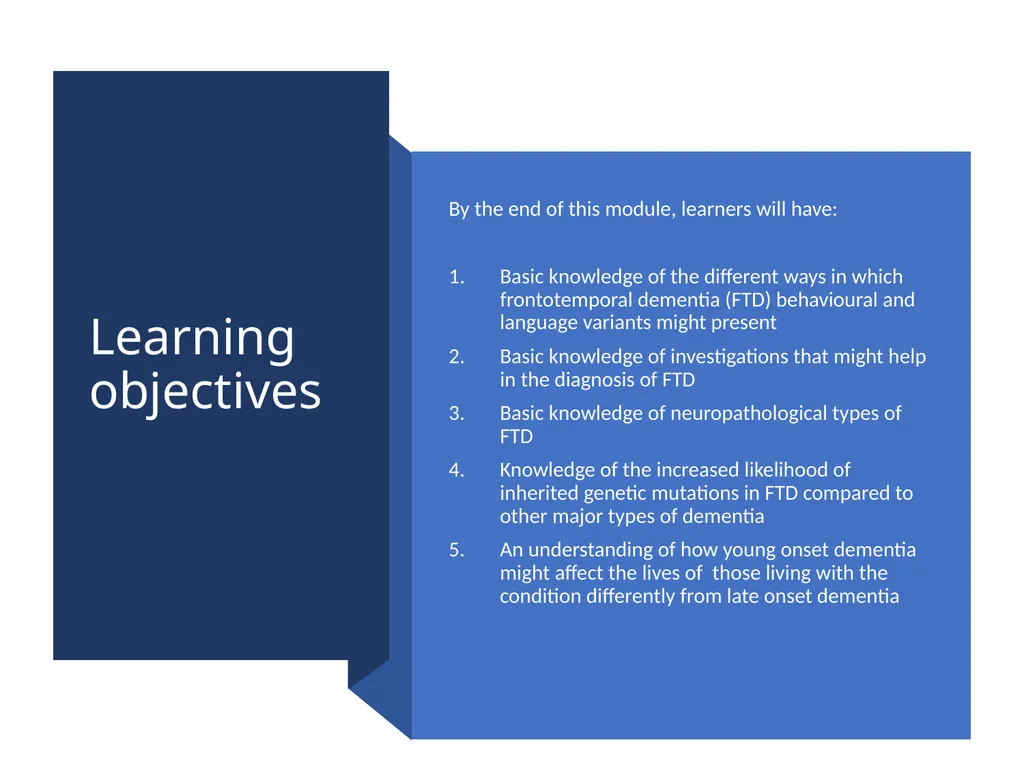 A change in personality and behaviour Learning - slide 2 of 32