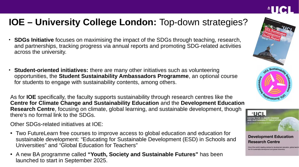 Institute of Education Contours of engagement with - slide 6 of 13