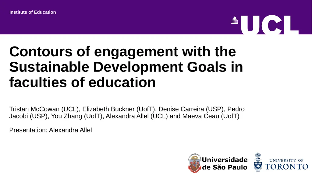 Institute of Education Contours of engagement with - slide 1 of 13