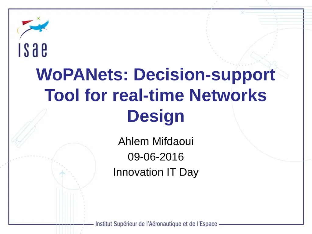 WoPANets: Decision-support Tool for real-time - slide 1 of 15