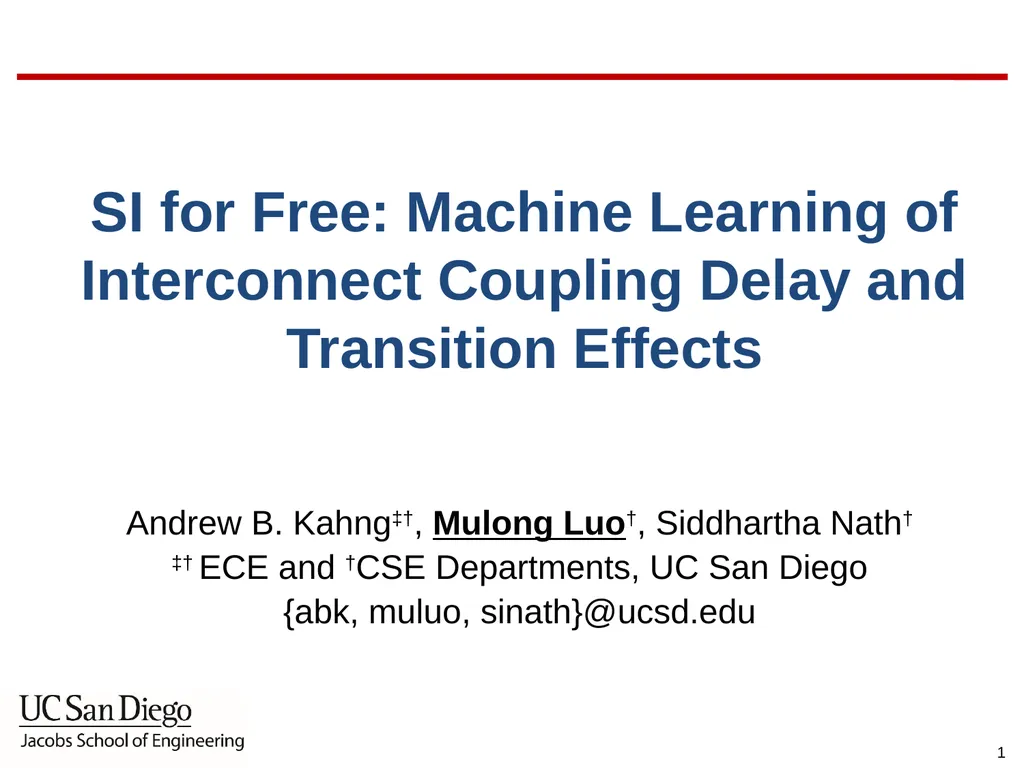 SI for Free: Machine Learning of Interconnect - slide 1 of 32