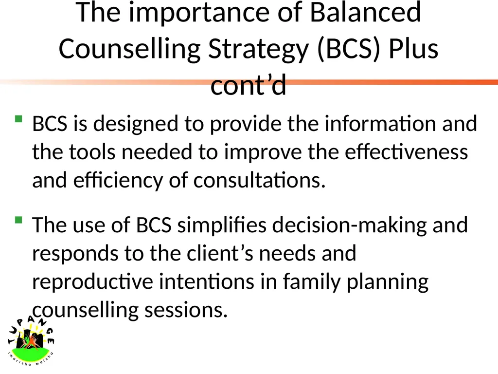 Application of Balanced Counseling Strategy (BCS) - slide 10 of 16
