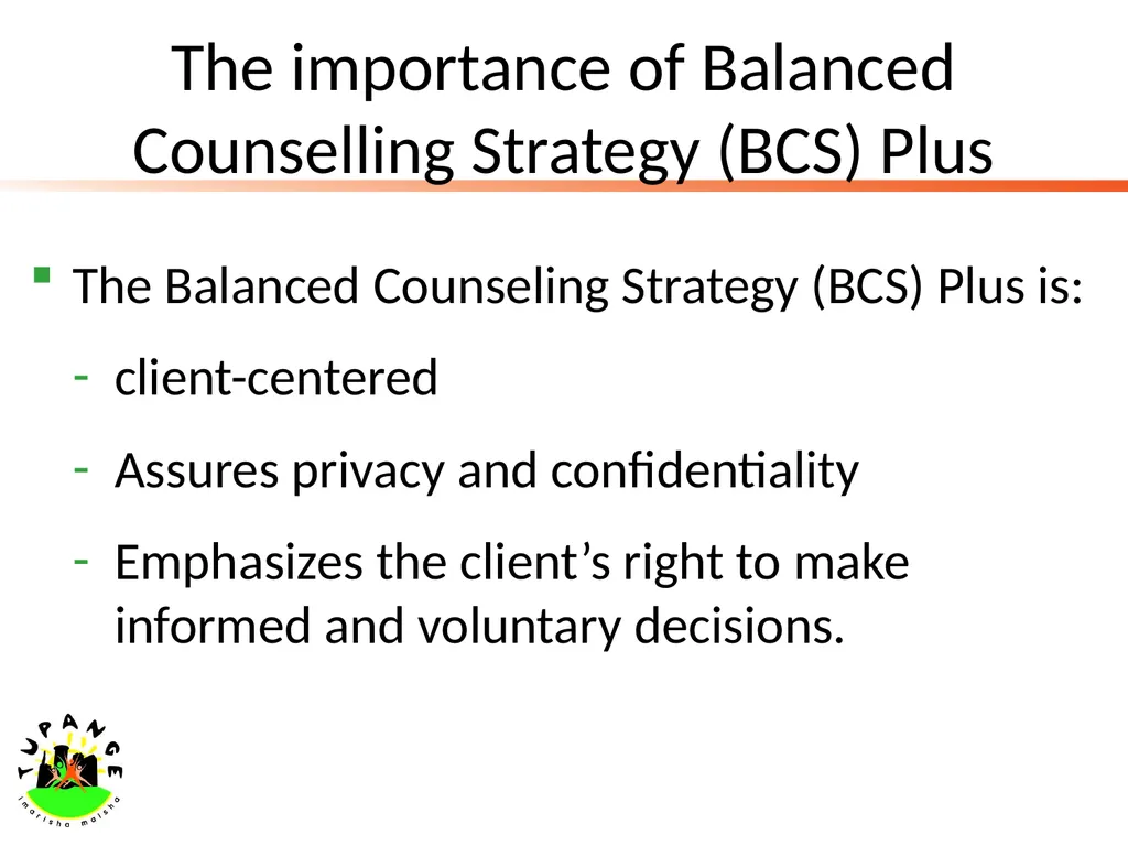 Application of Balanced Counseling Strategy (BCS) - slide 9 of 16