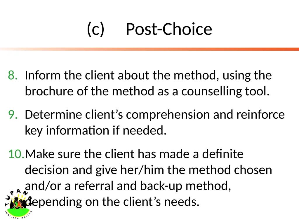 Application of Balanced Counseling Strategy (BCS) - slide 15 of 16