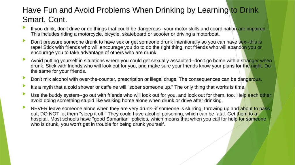Party Safe: Know Your Drugs and Alcohol Part I: - slide 14 of 14