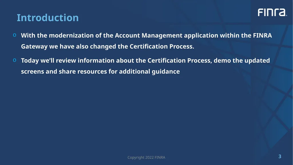 2022 Entitlement User Accounts Certification FIP - slide 3 of 10