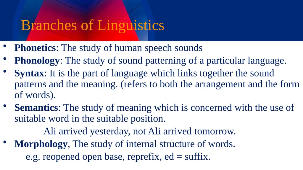 Linguistics Chapter One What is Linguistics? - slide 5 of 10