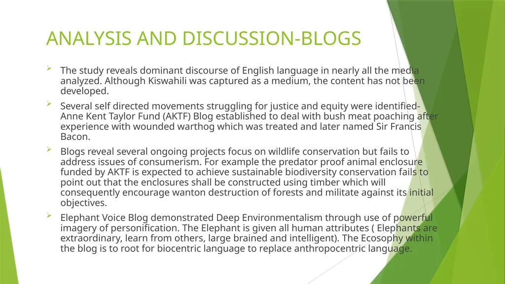 Exploring Online Eco-linguistic Communication - slide 11 of 17
