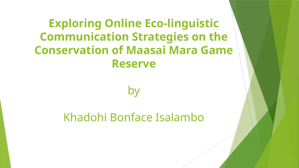 Exploring Online Eco-linguistic Communication - slide 1 of 17
