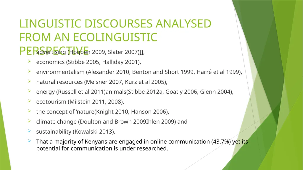 Exploring Online Eco-linguistic Communication - slide 6 of 17