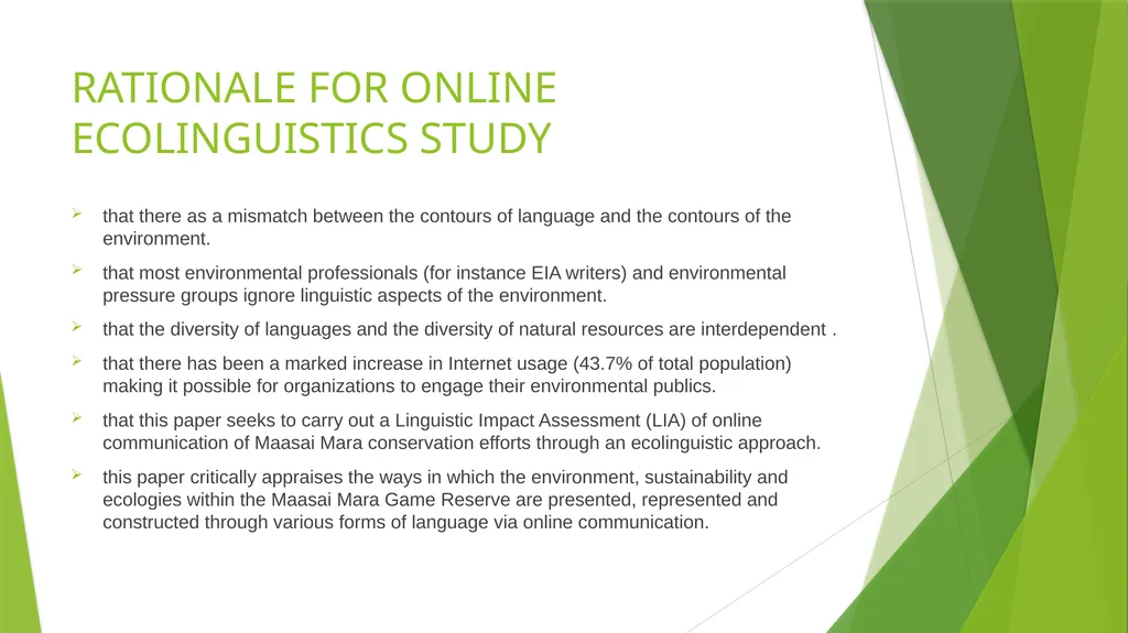Exploring Online Eco-linguistic Communication - slide 5 of 17