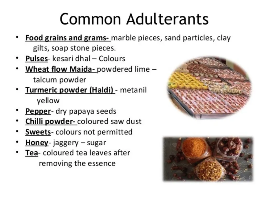 FOOD ADULTERATION FOOD ADULTERATION DIFFERENCES - slide 12 of 13