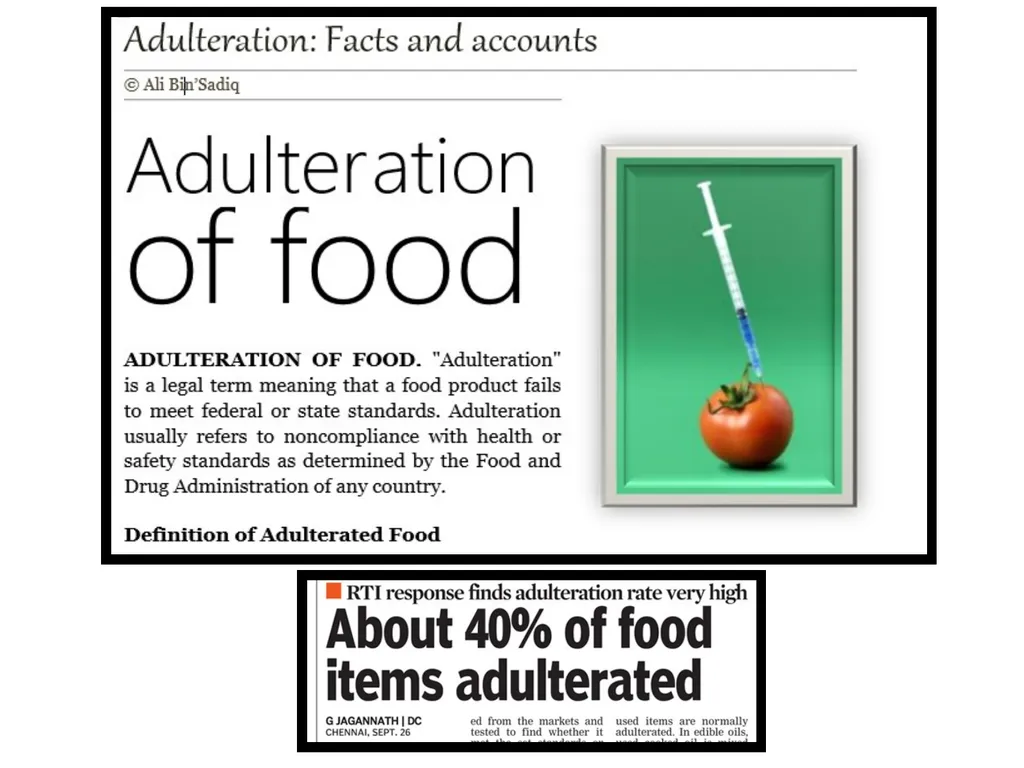 FOOD ADULTERATION FOOD ADULTERATION DIFFERENCES - slide 3 of 13