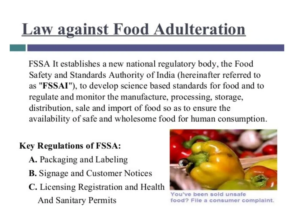 FOOD ADULTERATION FOOD ADULTERATION DIFFERENCES - slide 9 of 13