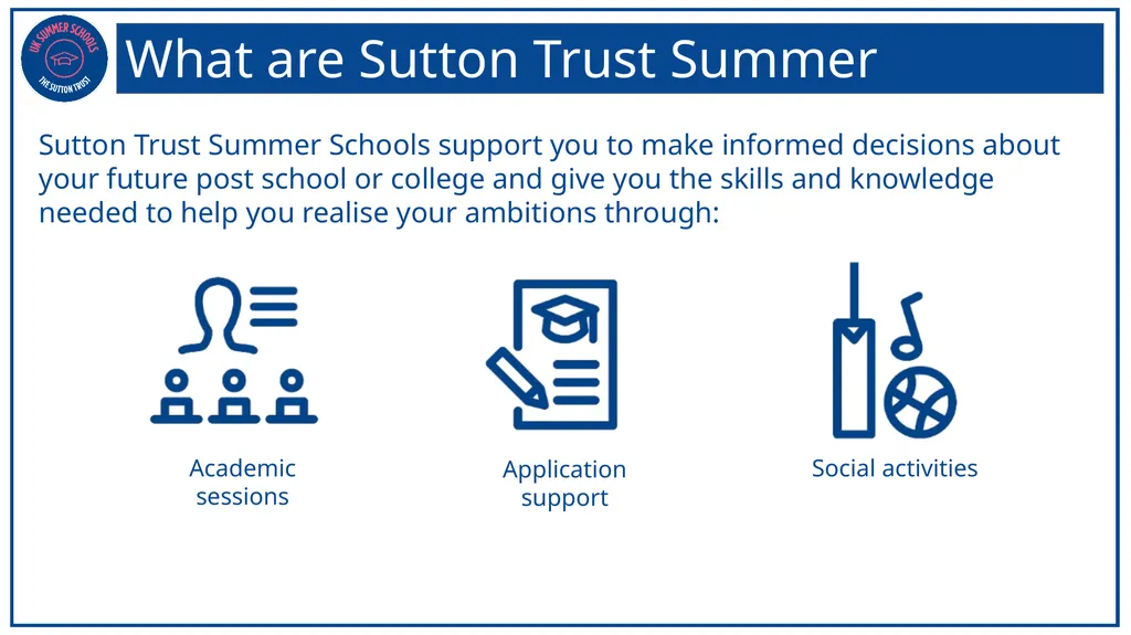 Who are the Sutton Trust? The Sutton Trust - slide 5 of 18