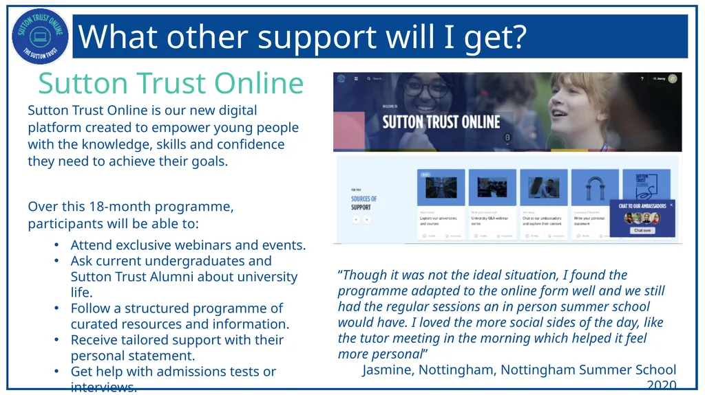 Who are the Sutton Trust? The Sutton Trust - slide 13 of 18