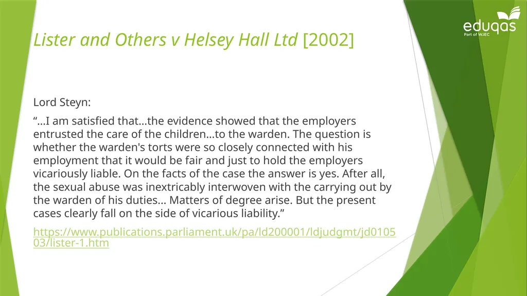 Vicarious Liability Learning Objectives By the end - slide 20 of 25