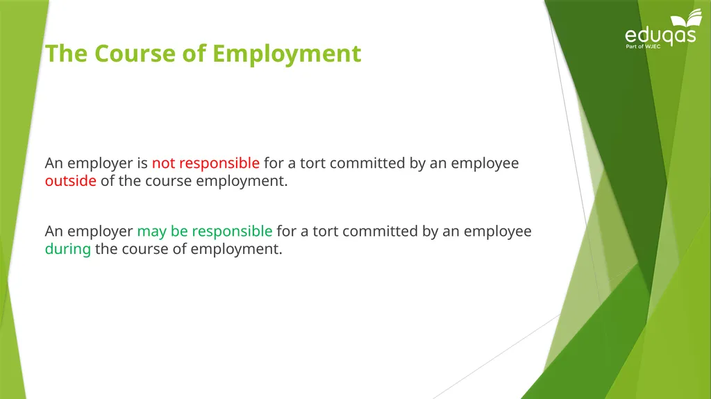 Vicarious Liability Learning Objectives By the end - slide 10 of 25