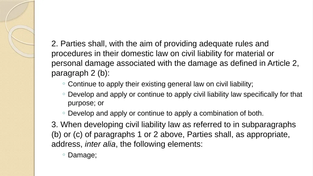 LIABILITY AND COMPENSATION REGIMES RELATED TO - slide 102 of 107