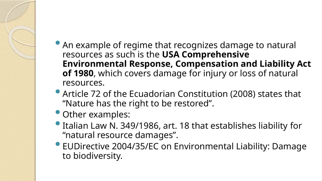 LIABILITY AND COMPENSATION REGIMES RELATED TO - slide 70 of 107