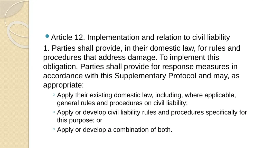 LIABILITY AND COMPENSATION REGIMES RELATED TO - slide 101 of 107