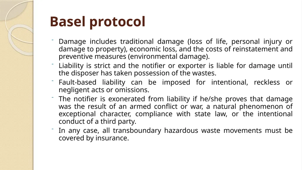 LIABILITY AND COMPENSATION REGIMES RELATED TO - slide 96 of 107