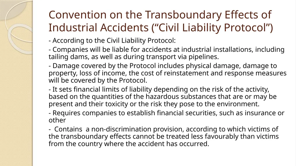 LIABILITY AND COMPENSATION REGIMES RELATED TO - slide 99 of 107
