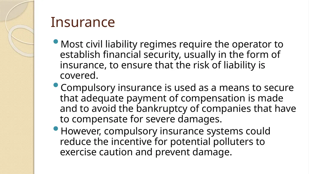 LIABILITY AND COMPENSATION REGIMES RELATED TO - slide 80 of 107