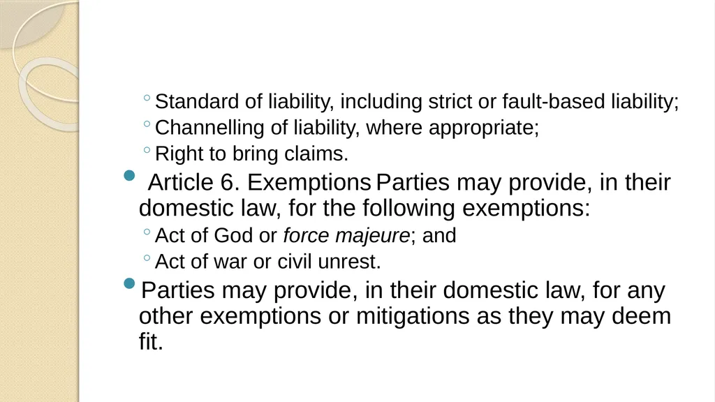 LIABILITY AND COMPENSATION REGIMES RELATED TO - slide 103 of 107