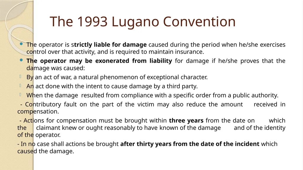 LIABILITY AND COMPENSATION REGIMES RELATED TO - slide 87 of 107