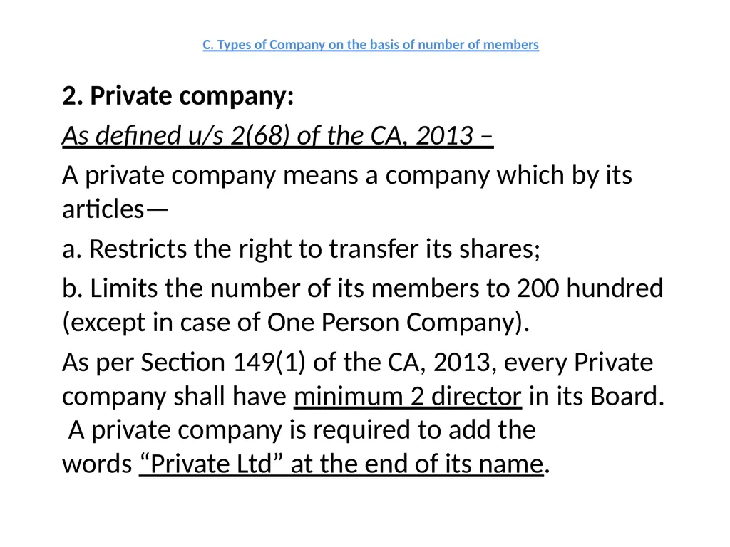 CORPORATE LAW UNIT 1: Types of Companies (part-I) - slide 8 of 9