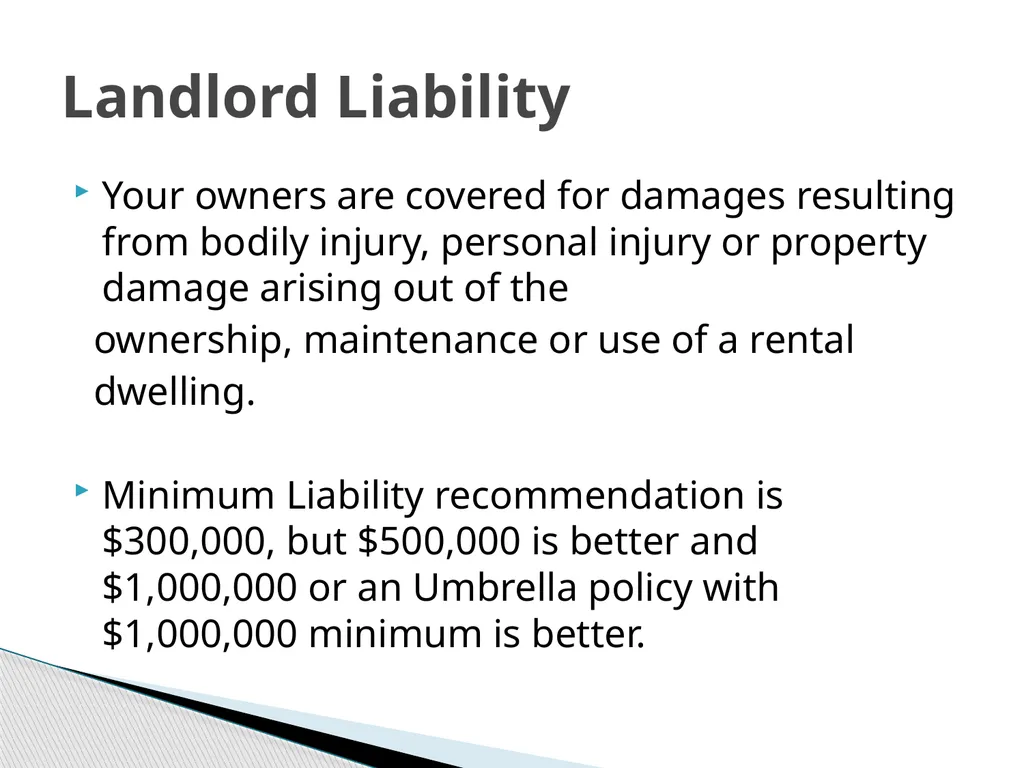 Property Management Insurance & Liability Issues - slide 5 of 19