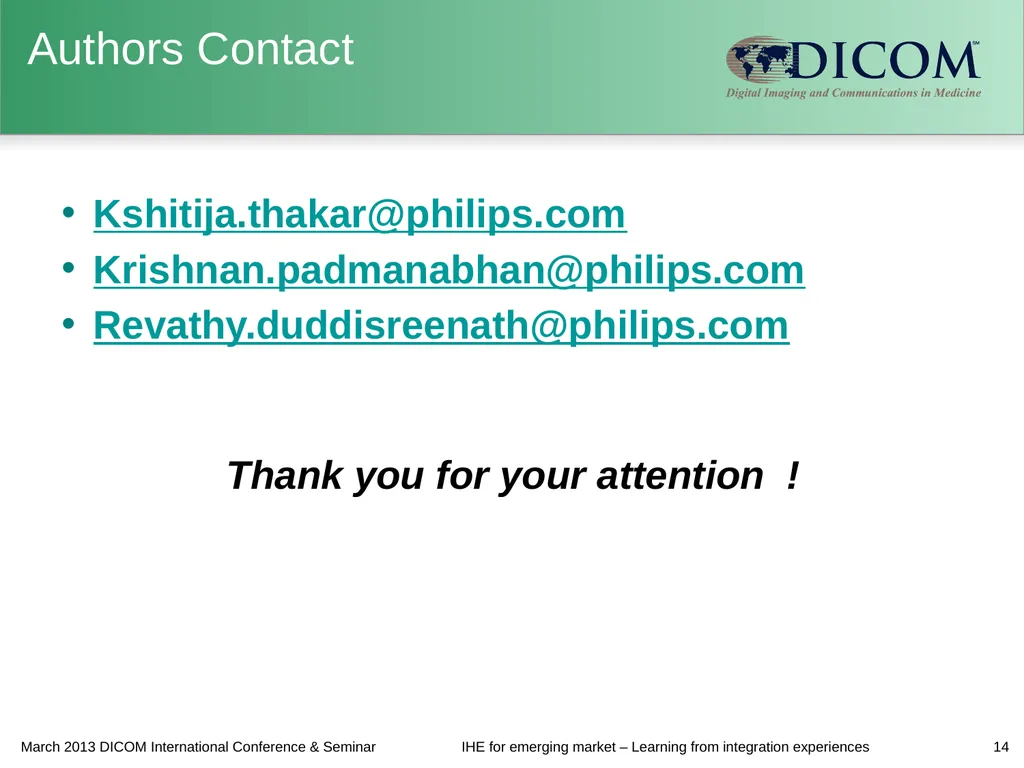 IHE for emerging market – Learning from - slide 14 of 14