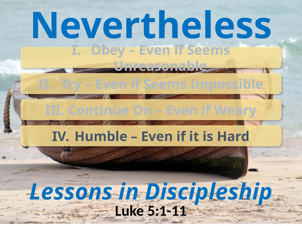 Luke 5:1-11 Call of the First Disciples Setting: - slide 22 of 31