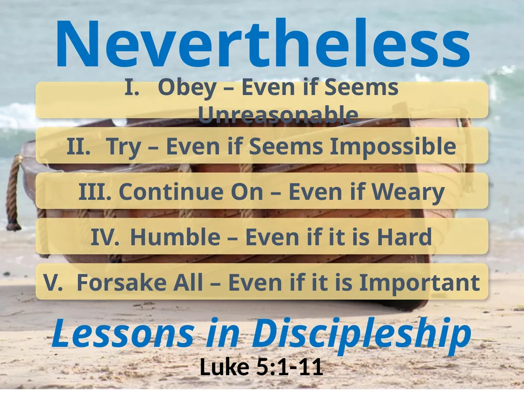 Luke 5:1-11 Call of the First Disciples Setting: - slide 31 of 31