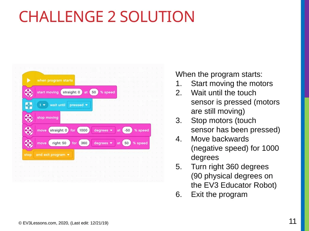EV3 Classroom: Touch Sensor BEGINNER PROGRAMMING - slide 11 of 13