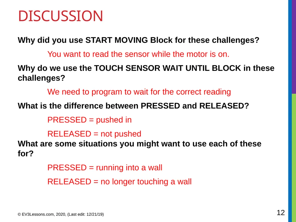 EV3 Classroom: Touch Sensor BEGINNER PROGRAMMING - slide 12 of 13