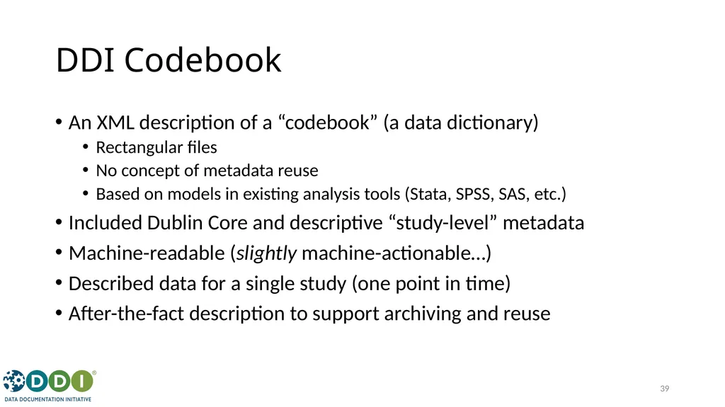 Introduction to Metadata for Research Data - slide 39 of 46