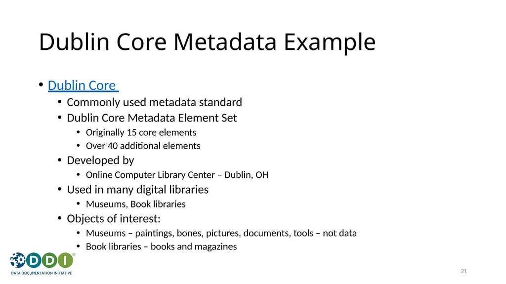 Introduction to Metadata for Research Data - slide 21 of 46