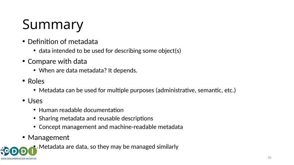 Introduction to Metadata for Research Data - slide 35 of 46