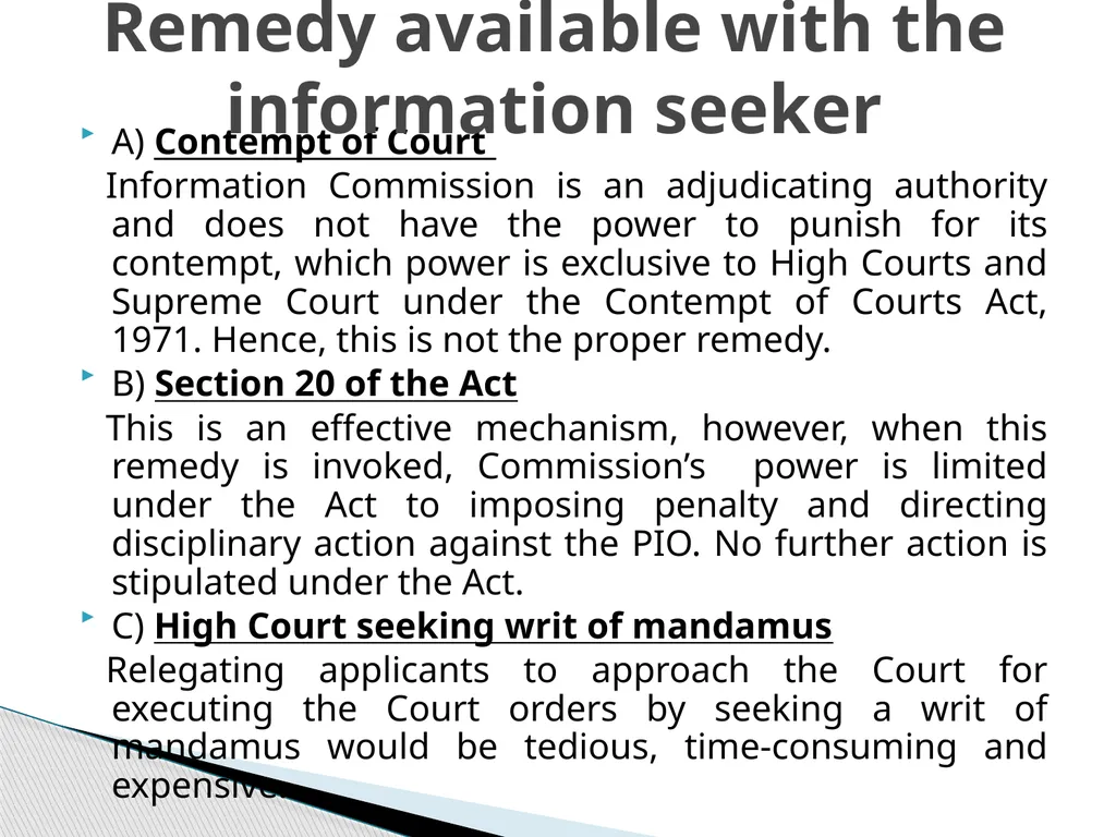 Execution of orders passed by the Commission: A - slide 9 of 10
