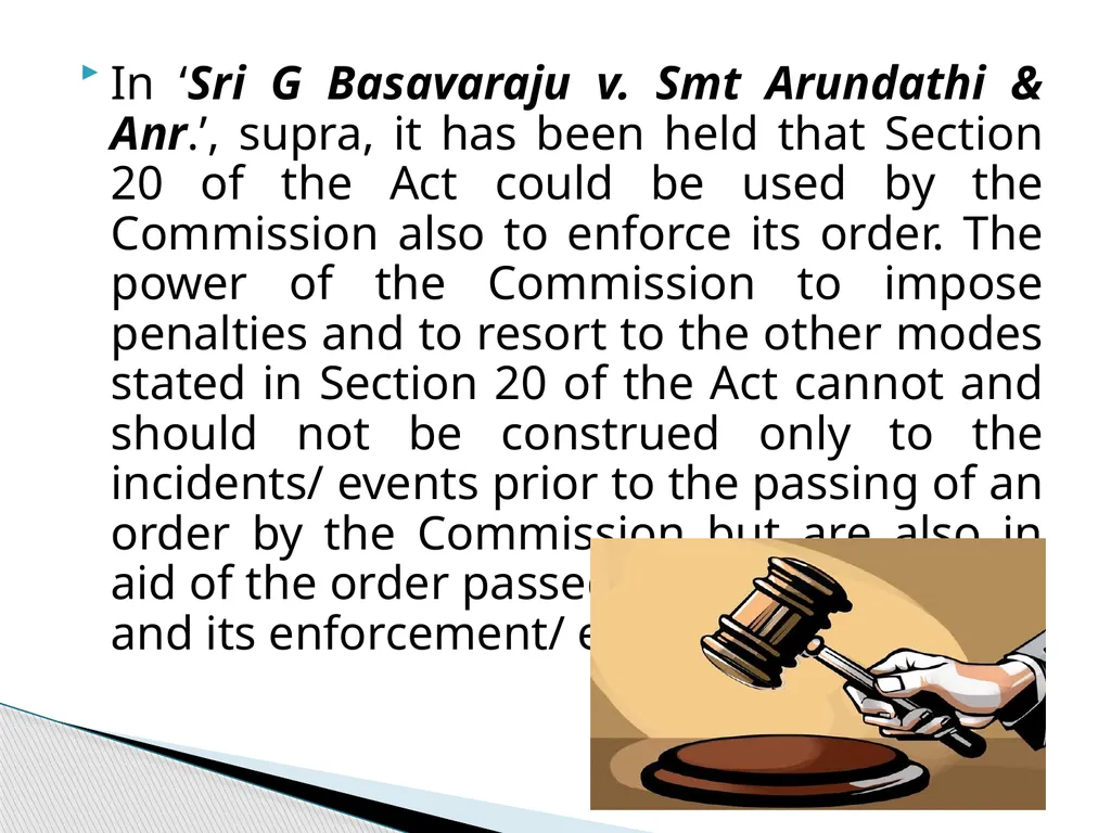 Execution of orders passed by the Commission: A - slide 6 of 10