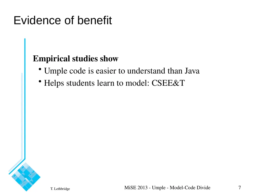 Model-Oriented Programming: Bridging the - slide 7 of 9
