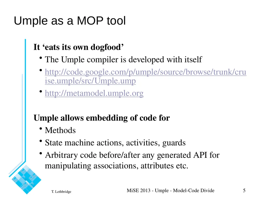 Model-Oriented Programming: Bridging the - slide 5 of 9